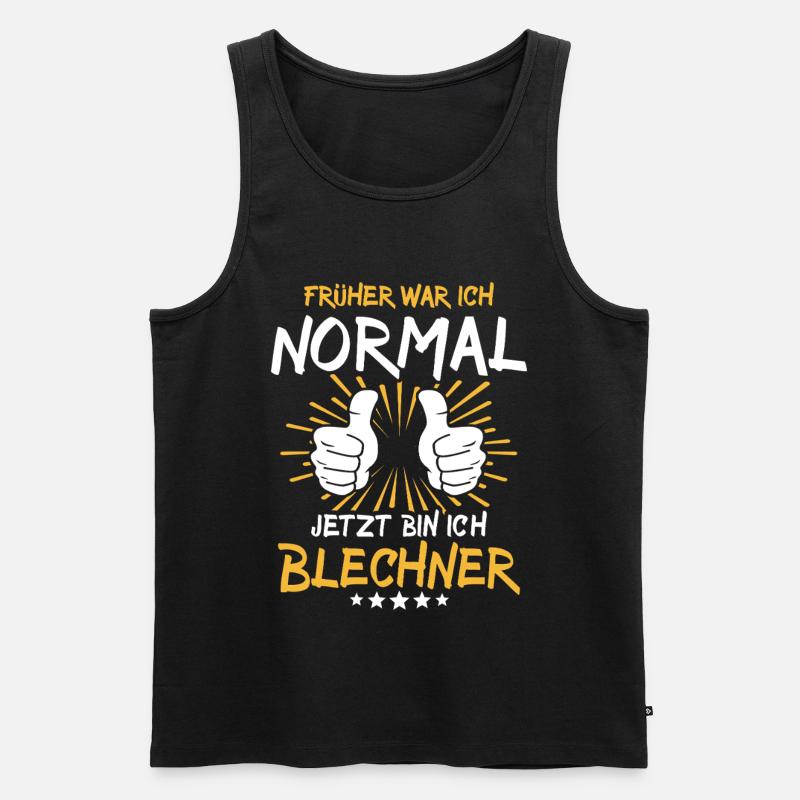 Blechner Spruch - Männer Premium Bio Tank Top - Schwarz