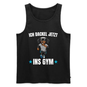 Workout Ich dackel jetzt ins Gym - Männer Premium Bio Tank Top - Schwarz - Vorne - Michal (187cm)