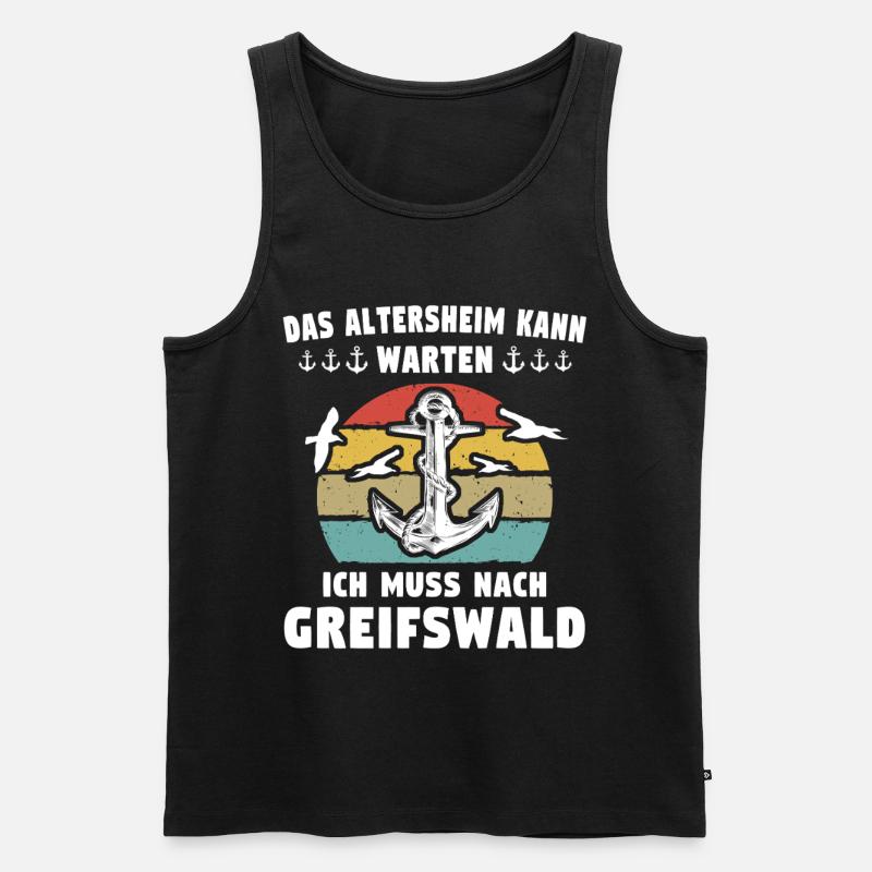 Greifswald Sprüche - Männer Premium Bio Tank Top - Schwarz