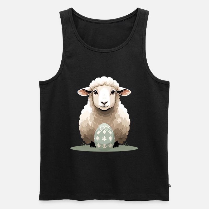 Cuddly lamb with Easter egg - Men's Premium Organic Tank Top - black