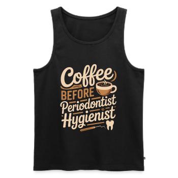 Periodontist Hygienist Coffee Dental Coffee Lover - Men's Premium Organic Tank Top - black - Front - Michal (187cm)