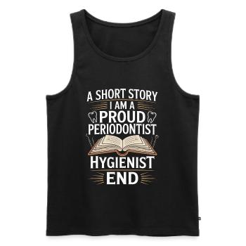 Periodontist A Short Story I Am Dental Specialist - Men's Premium Organic Tank Top - black - Front - Michal (187cm)