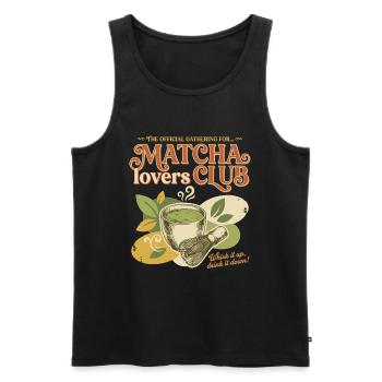 Official Matcha Lovers Club Whisk It Up Drink It - Männer Premium Bio Tank Top - Schwarz - Vorne - Michal (187cm)