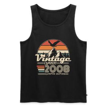 Vintage 2008 Vintage Birthday Gift - Men's Premium Organic Tank Top - black - Front - Michal (187cm)