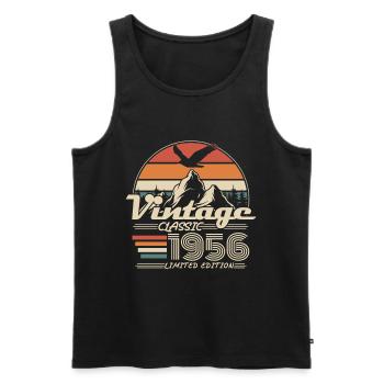 Vintage 1956 Vintage Birthday Gift - Men's Premium Organic Tank Top - black - Front - Michal (187cm)