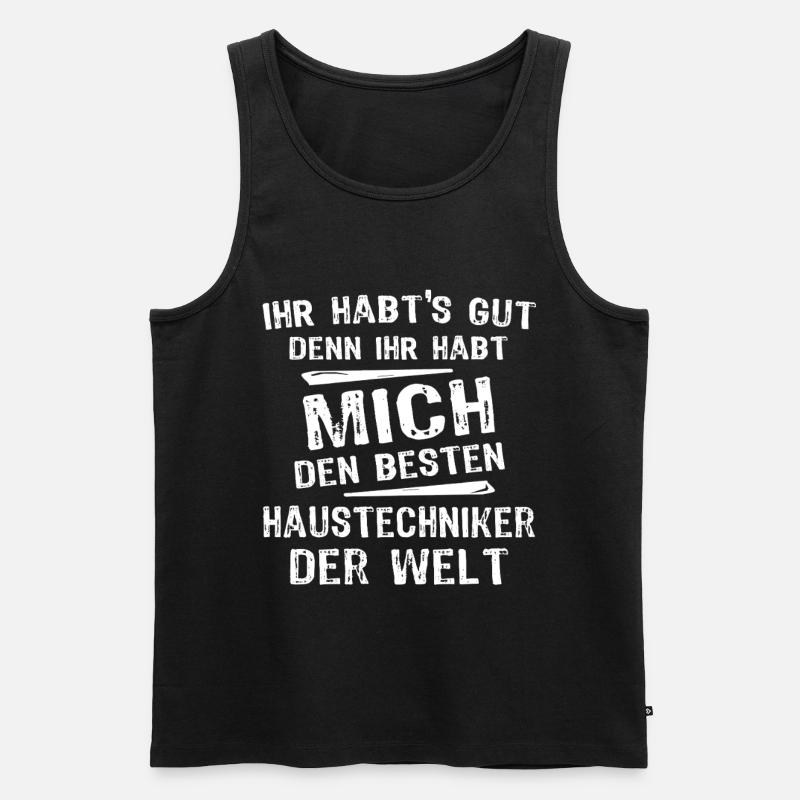 Haustechniker - Männer Premium Bio Tank Top - Schwarz