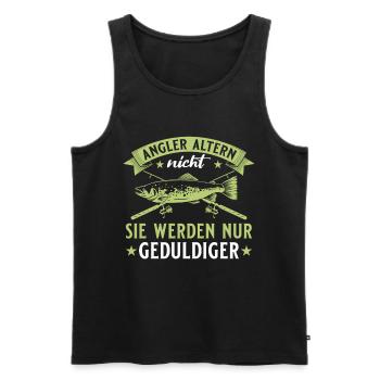 Angler Altern Nicht Sie Werden Geduldiger - Männer Premium Bio Tank Top - Schwarz - Vorne - AI Model Male 178 light (178cm)