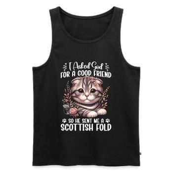  Scottish Fold Lover Kitten Plush Cat Mom Scottish - Men's Premium Organic Tank Top - black - Front - Michal (187cm)