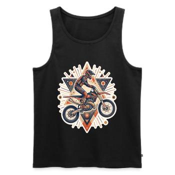 Motocross biker motorcycle cross trial enduro freestyle - Men's Premium Organic Tank Top - black - Front - AI Model Male 178 light (178cm)