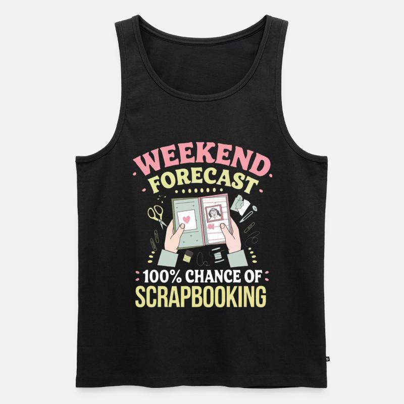 Wochenende Scrapbooking Vorhersage - Männer Premium Bio Tank Top - Schwarz