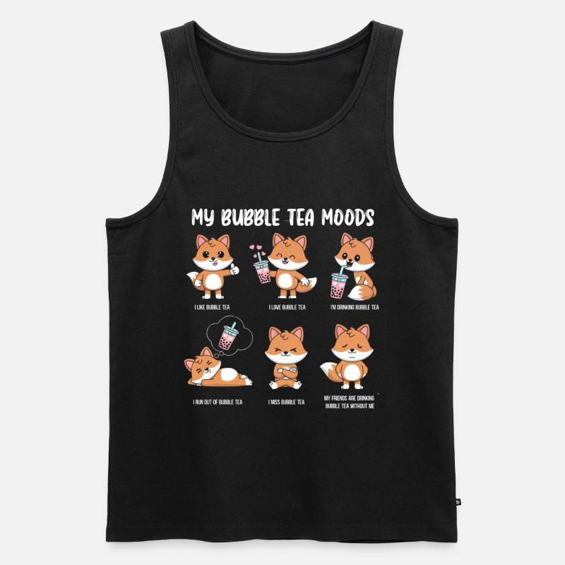 Fox Bubble Tea Meme - Men's Premium Organic Tank Top - black