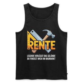 Rente im Baumarkt – Werkzeug-Logo - Männer Premium Bio Tank Top - Schwarz - Vorne - AI Model Male 178 light (178cm)