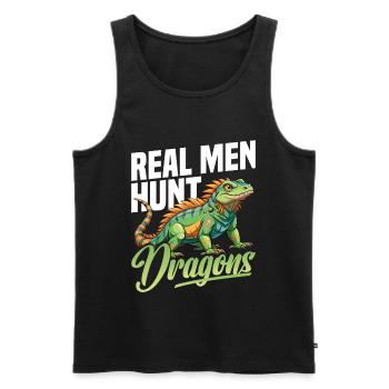 Technicien en enlèvement d’iguanes, équipement de chasse aux lézards - Débardeur bio Premium Homme - noir - Devant - Michal (187cm)