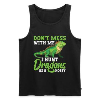 Reptilienjäger-Ausrüstung Leguan-Töter-Echse - Männer Premium Bio Tank Top - Schwarz - Vorne - Michal (187cm)
