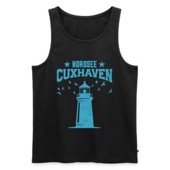 Cuxhaven NORTH SEA CUXHAVEN Holiday Fun - Men's Premium Organic Tank Top - black - Front - Michal (187cm)