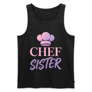 Chef Sister Chef's Hats Design - Men's Premium Organic Tank Top - black - Front - Michal (187cm)