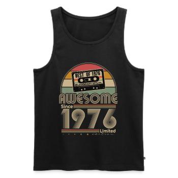 50th Birthday Gift Vintage 1976 Retro - Men's Premium Organic Tank Top - black - Front - Michal (187cm)