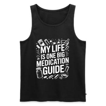 Retail Pharmacist My Life Is One Prescription Care - Men's Premium Organic Tank Top - black - Front - AI Model Male 178 light (178cm)