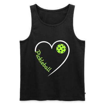 Pickleball Heart - I Love Pickleball Sports - Men's Premium Organic Tank Top - black - Front - Michal (187cm)