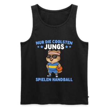 Quokka Les gars les plus cool jouent au handball - Débardeur bio Premium Homme - noir - Devant - Michal (187cm)