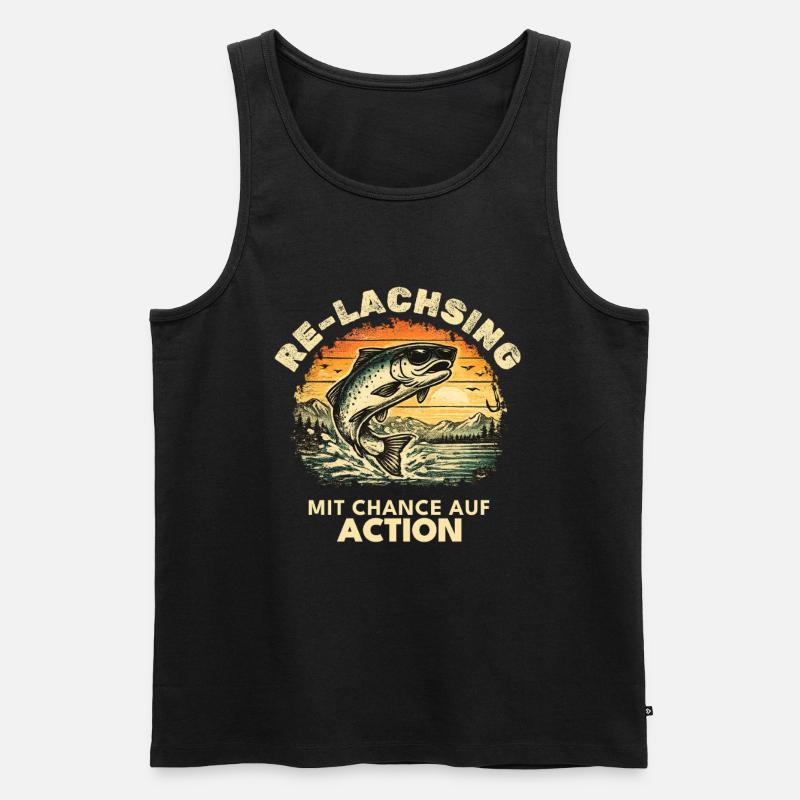 up05_Relaxing_sunset_round - Männer Premium Bio Tank Top - Schwarz