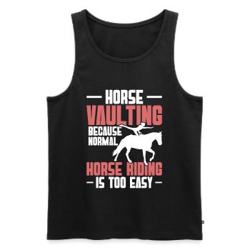 Cheval de saut féminin Gymnastique cheval Pulner Cheval - Débardeur bio Premium Homme - noir - Devant - Michal (187cm)