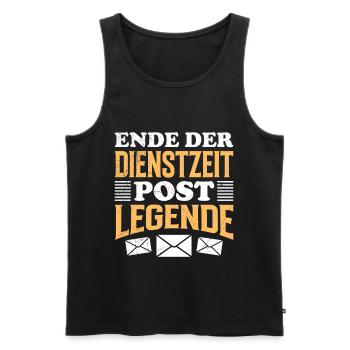 Postman END OF SERVICE POSTAL LEGEND - Men's Premium Organic Tank Top - black - Front - AI Model Male 178 light (178cm)
