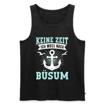 Vacances en mer du Nord PAS BESOIN D’ALLER À BÜSUM Lustig - Débardeur bio Premium Homme - noir - Devant - Michal (187cm)