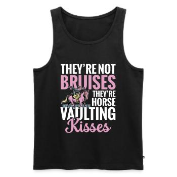 Saut à cheval Kisses Équitation équestre - Débardeur bio Premium Homme - noir - Devant - Michal (187cm)