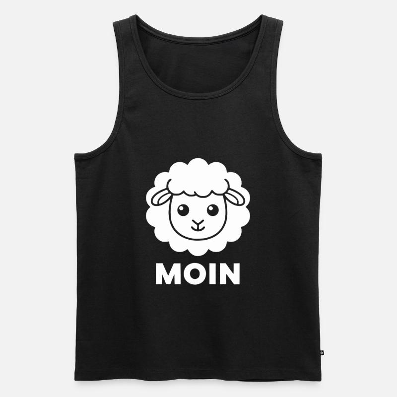 Schaf Moin Minimal Illustration - Männer Premium Bio Tank Top - Schwarz