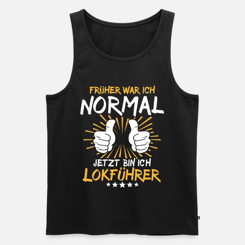 Lokführer Spruch - Männer Premium Bio Tank Top - Schwarz