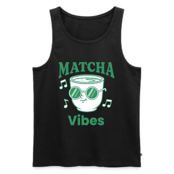 Matcha Vibes Green Tea Matcha Latte Lover Japanese - Men's Premium Organic Tank Top - black - Front - Michal (187cm)