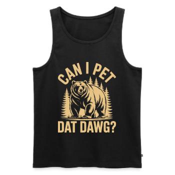Can I Pet Dat Dawg, Hiking, Hiking - Men's Premium Organic Tank Top - black - Front - AI Model Male 178 light (178cm)