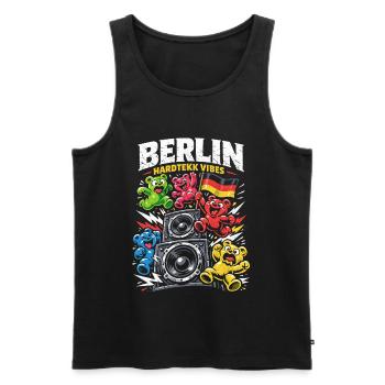 Berlin Hardtekk Tekke East Germany - Men's Premium Organic Tank Top - black - Front - AI Model Male 178 light (178cm)