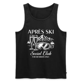 Après Ski Social Club For Members Only - Men's Premium Organic Tank Top - black - Front - AI Model Male 178 light (178cm)