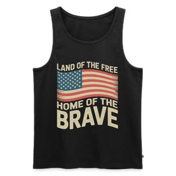 Land of the Free - USA Vintage Flag - Männer Premium Bio Tank Top - Schwarz - Vorne - Michal (187cm)