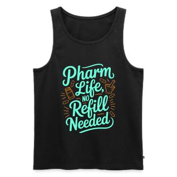 Pharmacien hospitalier Assurance vie Sécurité des médicaments - Débardeur bio Premium Homme - noir - Devant - Michal (187cm)