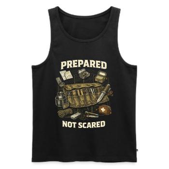 Prepper Survivalist Prepared Not Scared - Men's Premium Organic Tank Top - black - Front - AI Model Male 178 light (178cm)