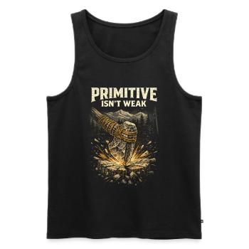 Prepper Survivalist Primitive Isn't Weak - Men's Premium Organic Tank Top - black - Front - AI Model Male 178 light (178cm)