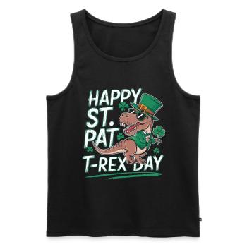 T-Rex pour la Saint-Patrick - Débardeur bio Premium Homme - noir - Devant - AI Model Male 178 light (178cm)