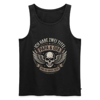 Papa & Opa: Two titles - Men's Premium Organic Tank Top - black - Front - Michal (187cm)