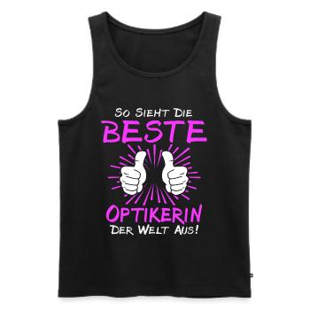 Optikerin Sprüche - Männer Premium Bio Tank Top - Schwarz - Vorne - AI Model Male 178 light (178cm)