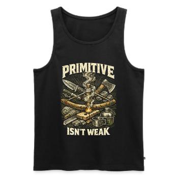 Prepper Survivalists - Men's Premium Organic Tank Top - black - Front - AI Model Male 178 light (178cm)