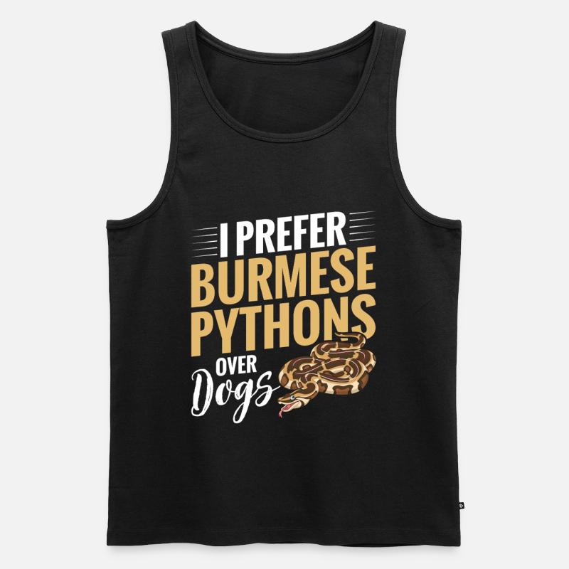 Burmesischer Python-Stoff Reptilien-Foos-Schlangenbesitzer - Männer Premium Bio Tank Top - Schwarz