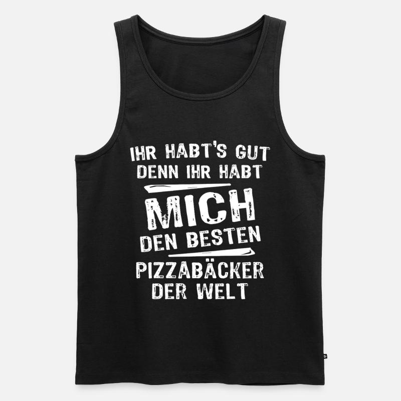 Pizzabäcker - Männer Premium Bio Tank Top - Schwarz