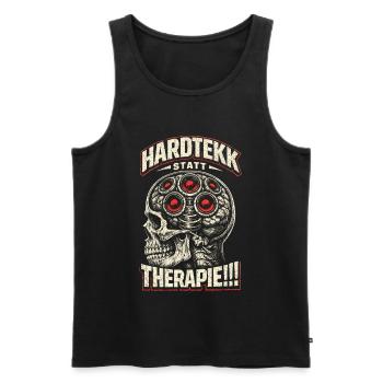 Hardtekk Tekke East Germany - Men's Premium Organic Tank Top - black - Front - AI Model Male 178 light (178cm)