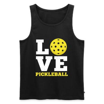 J’adore le pickleball - Paddle Sport Stressed - Débardeur bio Premium Homme - noir - Devant - Michal (187cm)