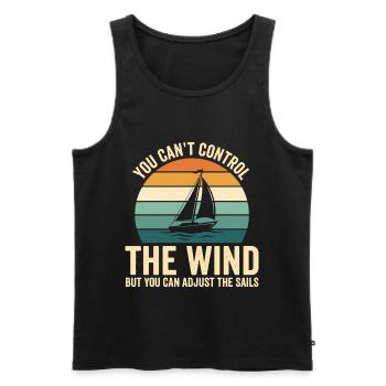 You Can't Control The Wind Sailboat - Men's Premium Organic Tank Top - black - Front - Michal (187cm)