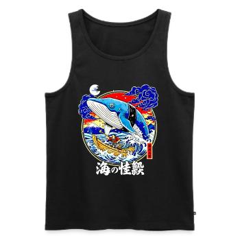 Sushi Wal Japanische Kunst Große Welle Fuji - Männer Premium Bio Tank Top - Schwarz - Vorne - Michal (187cm)