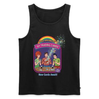 Leicht von Sammelkarten abgelenkt Neue Karten warten auf dich - Männer Premium Bio Tank Top - Schwarz - Vorne - AI Model Male 178 light (178cm)